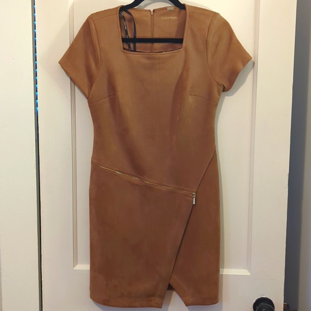 Women's Calvin Klein Dress Suede Sheath Size 10P New